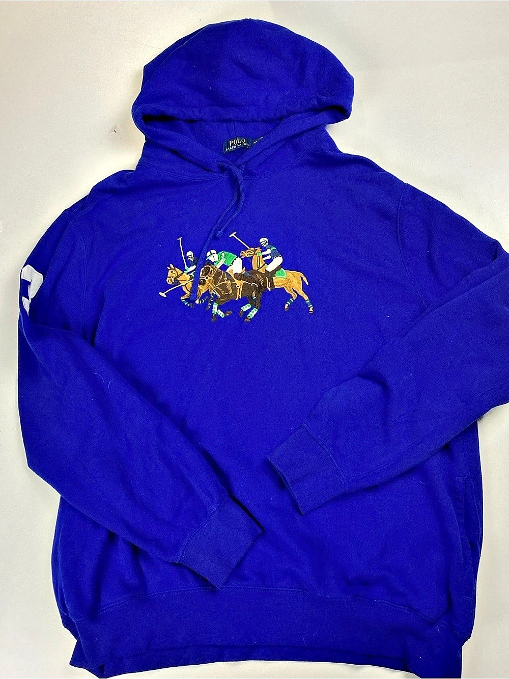 Polo Ralph Lauren Triple-Pony Fleece Hoodie Blue - XXL